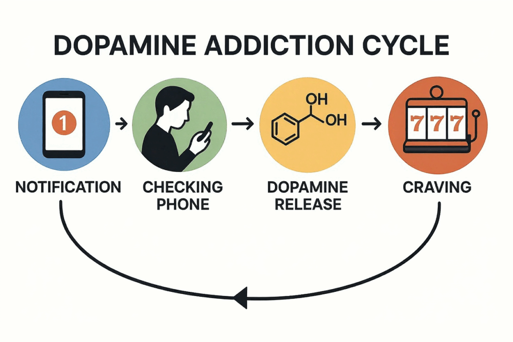 dopamine loop notification addiction phone checking cycle