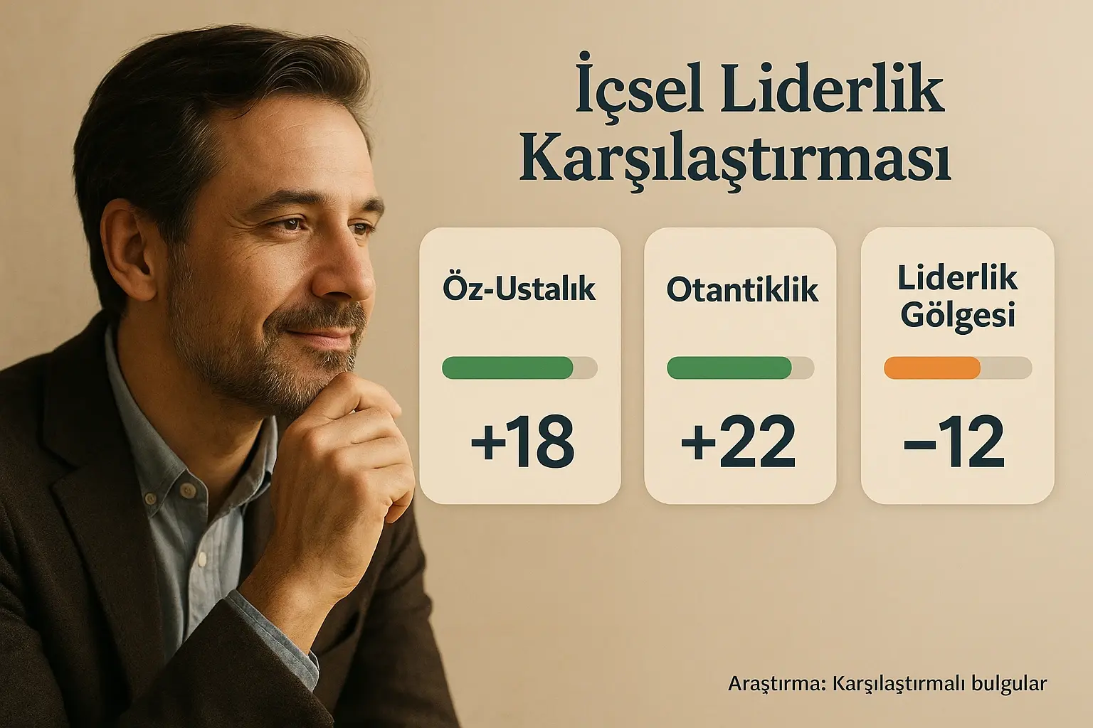 İntegral Liderlikte Öz-Ustalık ve Otantiklik: İçsel Dengeden Dışsal Etkiye Yolculuk 1 Değerlendirme aşamasının üst düzey karşılaştırma kartı — okuyucunun 'hangi yaklaşım bana uygun?' sorusunu yanıtlamak için sayfanın üst bölümü