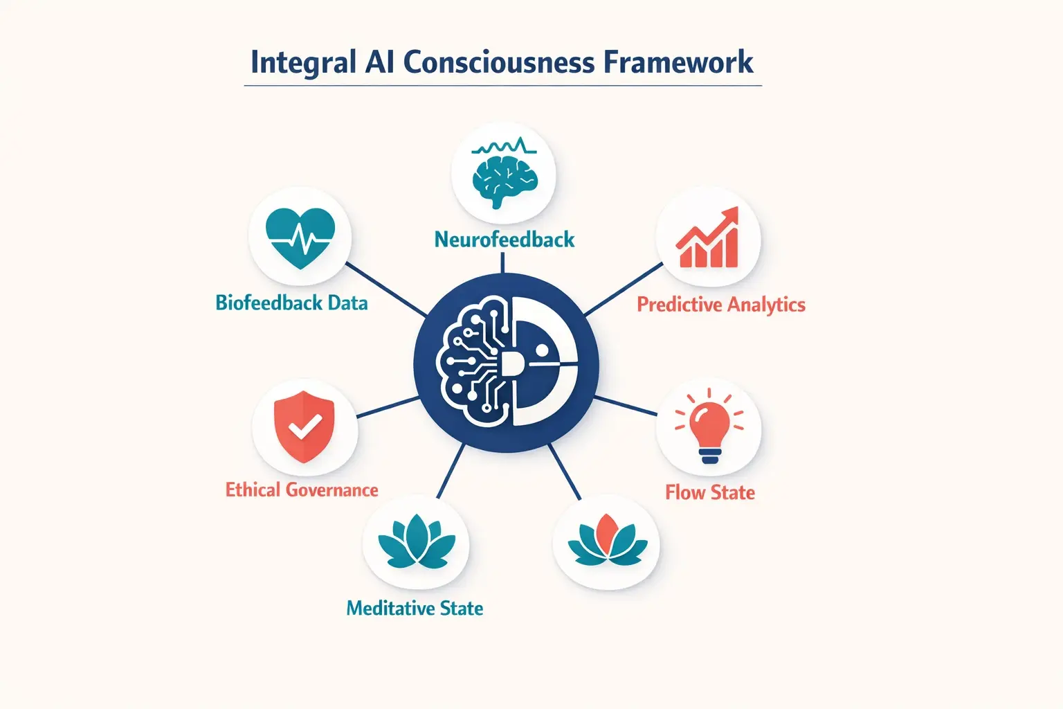 Beyond Productivity: Leveraging AI to Master Leadership States of Consciousness 1 This visual model illustrates the intersection of AI capabilities with Integral Theory to track and support leadership states of consciousness through six key components.