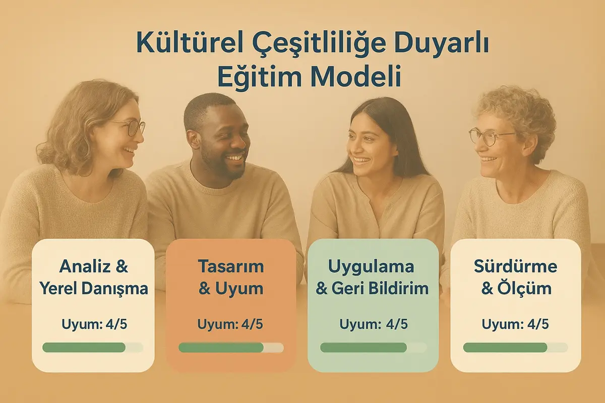 Integral Liderlik Eğitiminde Pedagojik Yaklaşımlar ve Uygulamalı Öğrenme Metodları 3 Vaka analizi, yansıtıcı çalışma ve takım koçluğu ile ölçülebilir liderlik gelişimini temsil eden görsel.