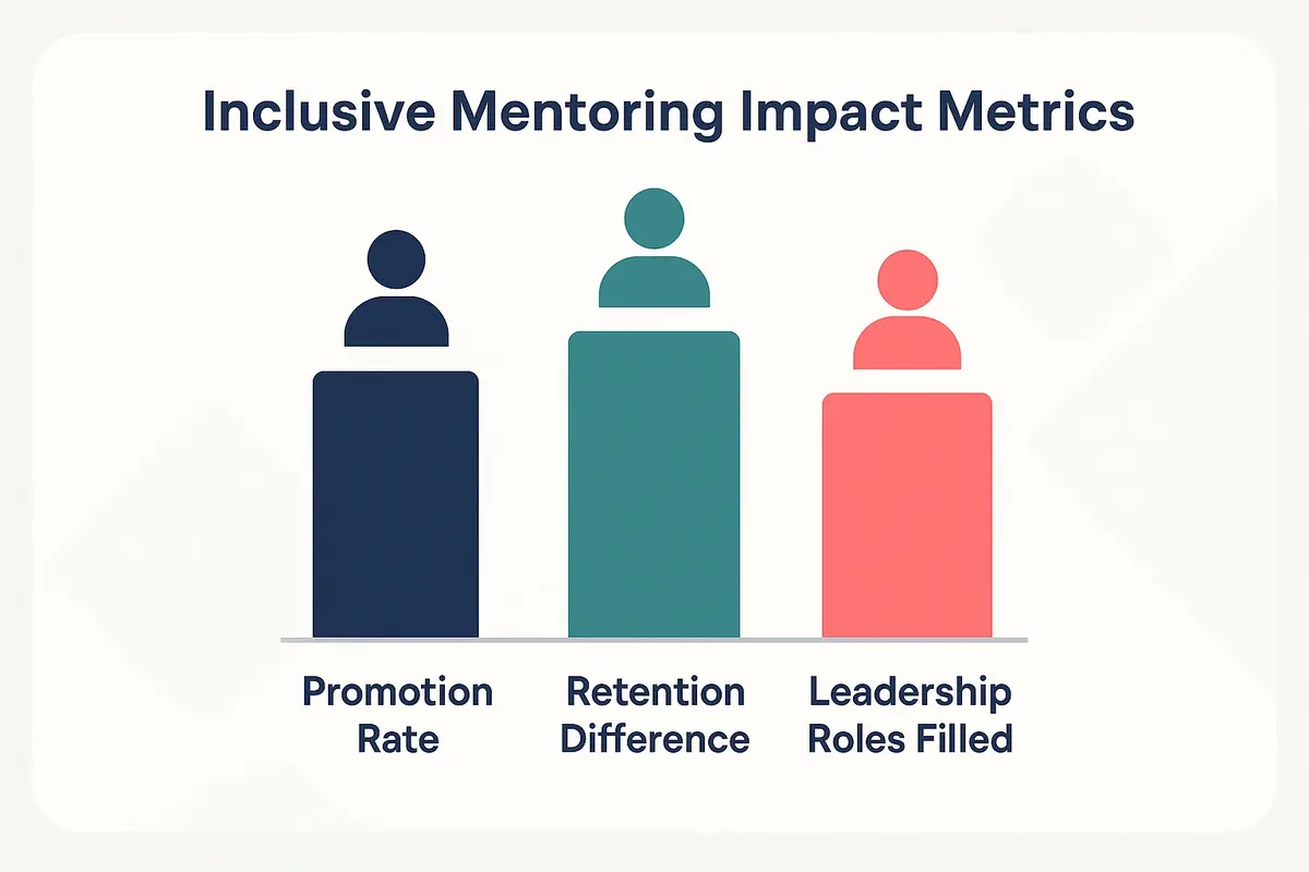 Accelerating Diverse Leadership with Inclusive Mentoring 6 This infographic displays key metrics demonstrating how inclusive mentoring accelerates the advancement and retention of diverse talent.