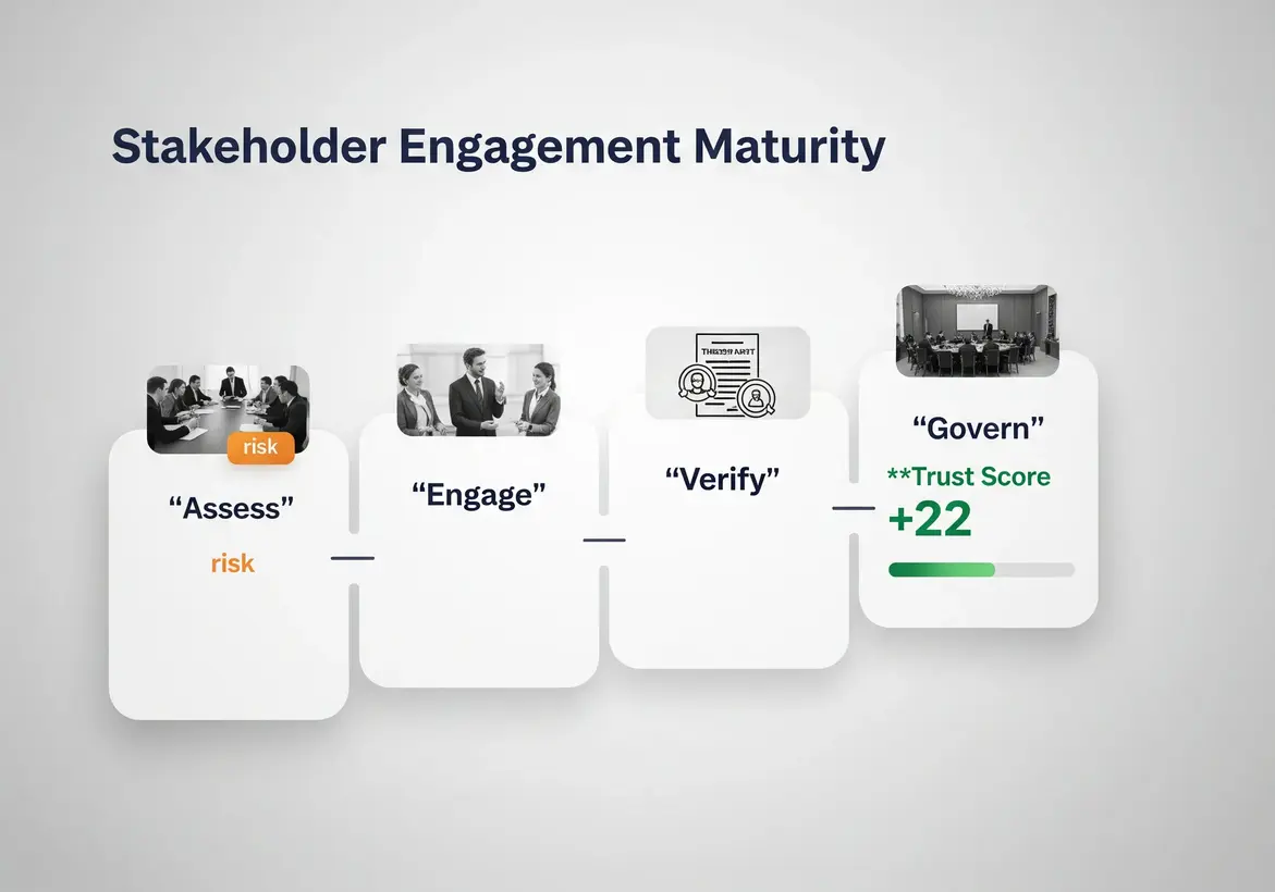 Stakeholder Capitalism & Impact Measurement 6 Sample pages from B Corp impact reports showing transparency and compelling stakeholder narratives