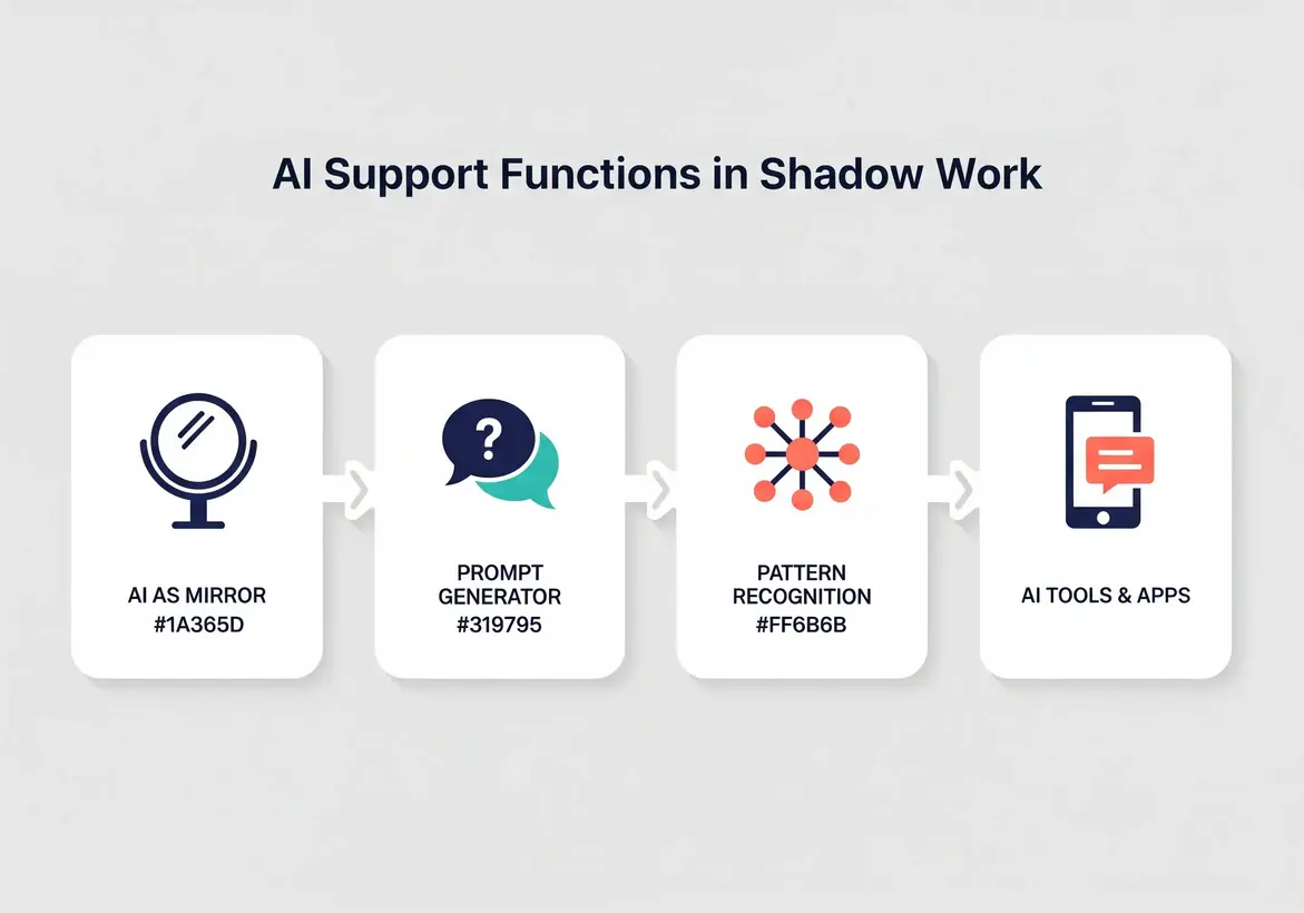 What is AI Support for Shadow Work Integration 4 Graphic depiction of AI/human collaboration in shadow integration
