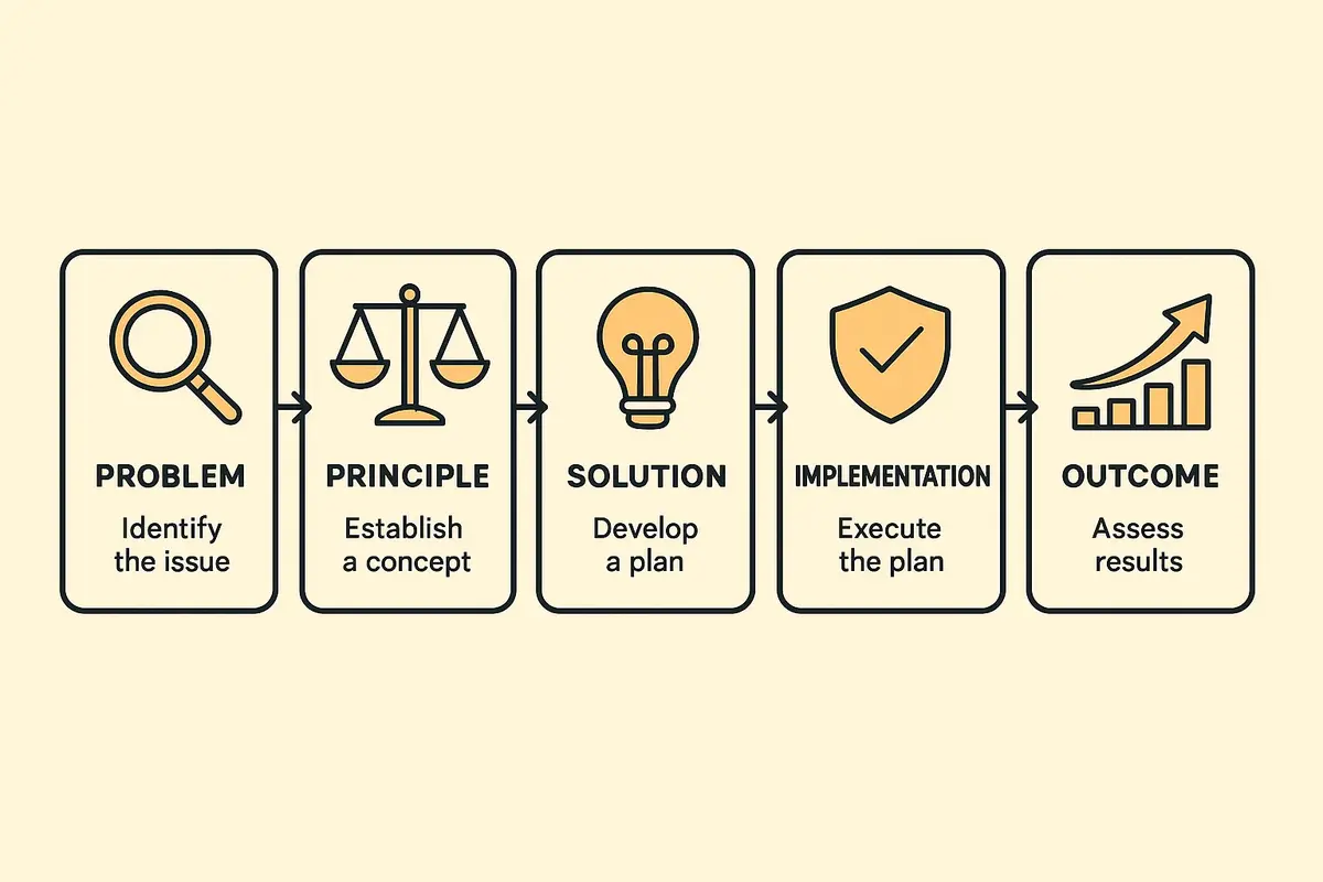 Yapay Zekada Etik İlkelerin Temel Kavramları 2 This sequential diagram depicts ethical AI application stages across sectors, guiding understanding from problem identification to outcome assessment.
