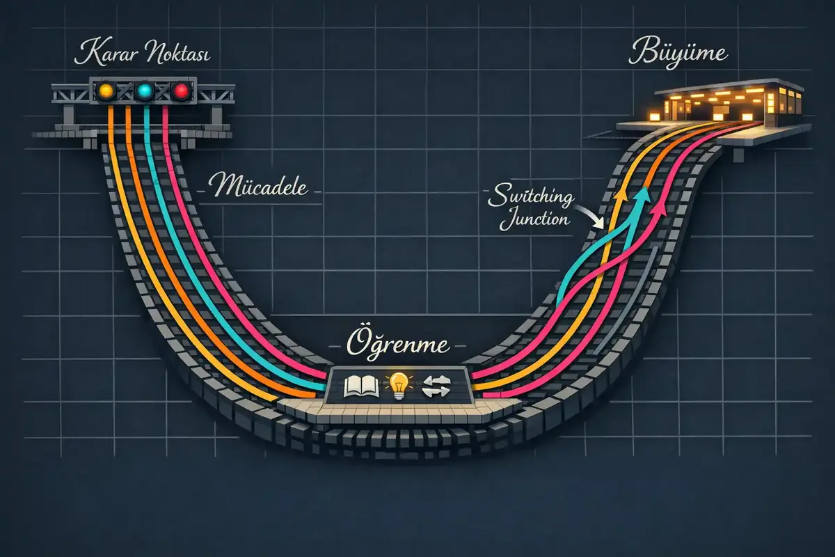 CEO'nun Dijital Dönüşümde İş Modeli Yeniliği ve Liderliği 2 Bir CEO'nun liderlik reflekslerini ve takım içi diyalogları yönettiği bir iş modeli inovasyonu sürecini anlatan görsel