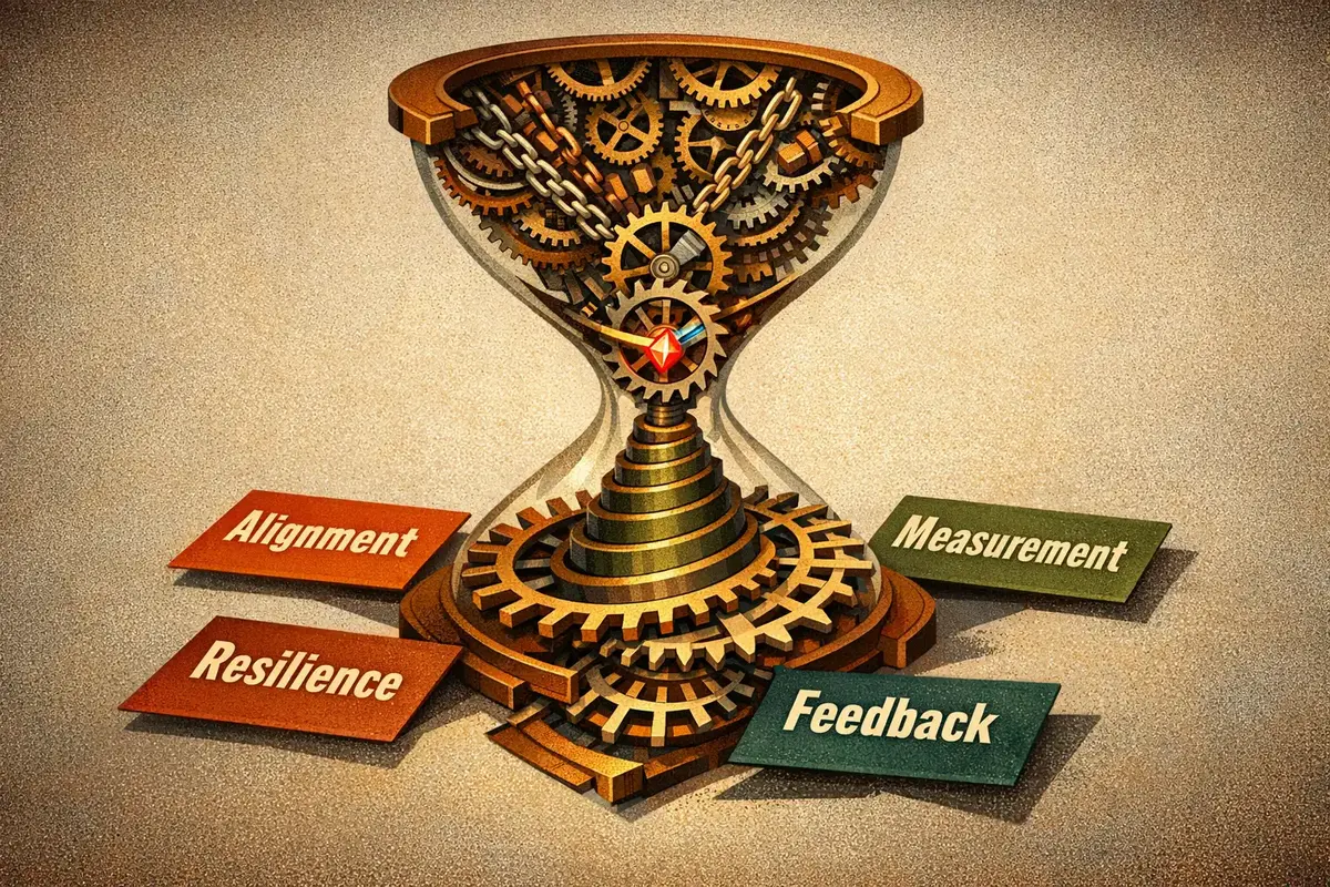 Purpose-Driven Leadership & Values Integration 5 Leadership roundtable, post-collaboration, team celebrating outcome tied to organization values