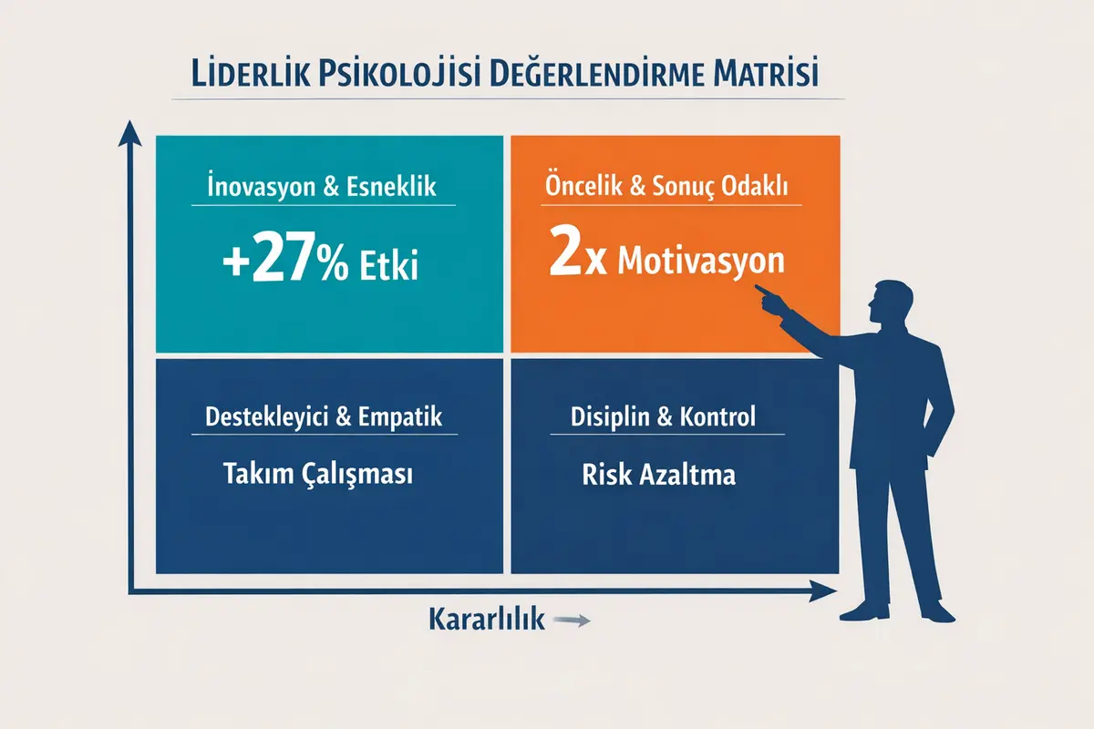 Pozitif Psikoloji Temelli Liderlik Gelişimi 3 Pozitif psikoloji prensipleri doğrultusunda liderlik değerlendirme matrisi: Uyarlanabilirlik ve kararlılık eksenleri.