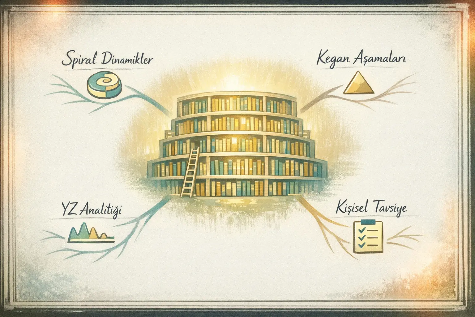 Yapay Zeka ile Bireysel Integral Bilinç Seviyelerinin Tespiti ve Kişiselleştirilmiş Gelişim Planları: 21. Yüzyıla Ayna Tutmak 2 Spiral Dinamikler'in ve Kegan modelinin farklı gelişim profillerine uygulanışının grafiksel sunumu