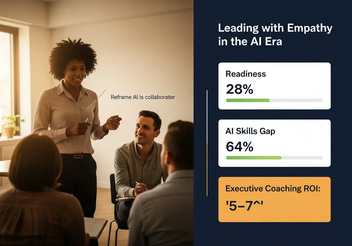 Leadership Development for Chief Human Resources Officers 6 Human leader and AI symbol in harmony, representing future-focused workforce planning