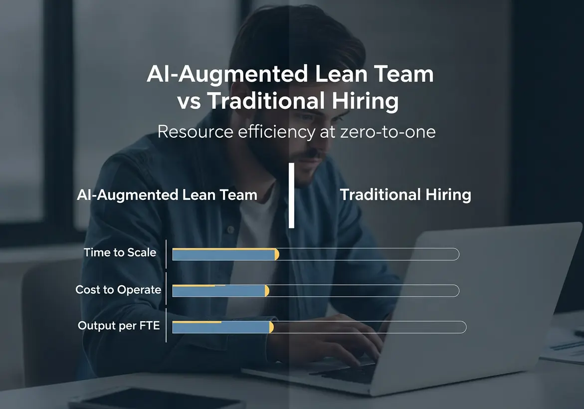 Leadership Development for First-Time Founder CEOs 5 A founder reviewing AI-powered workflow tools for business model design