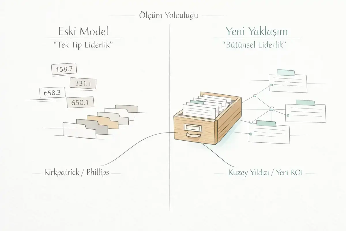 Liderlik Gelişiminin Kurumsal Performansa Etkisi 2 Yüksek performanslı ekiplerin gelişim yolculuğu ve ölçüm aracı türleri görselleştirildi