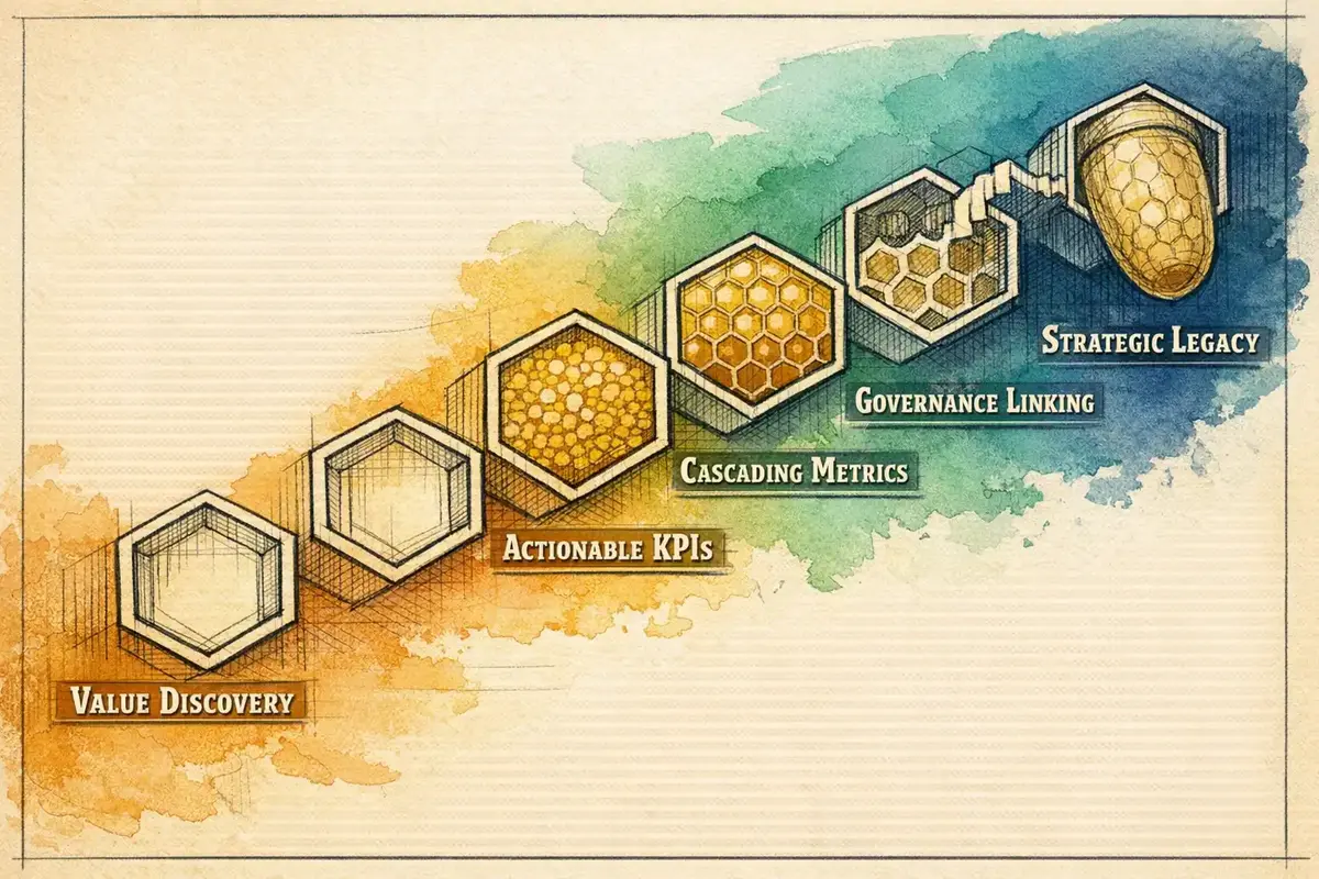 Balancing Family Values and Performance in Leadership Development 5 A visualization of a value-KPI dashboard, showing how qualitative and quantitative indicators intersect