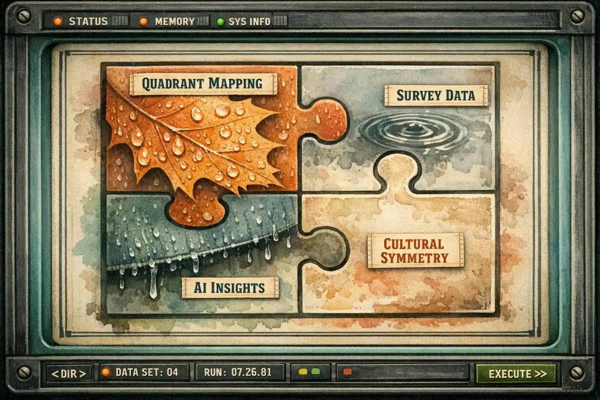 Understanding Organizational Culture with AI and Integral Theory 5 Diagram illustrating the interplay between AI diagnostics and AQAL quadrants