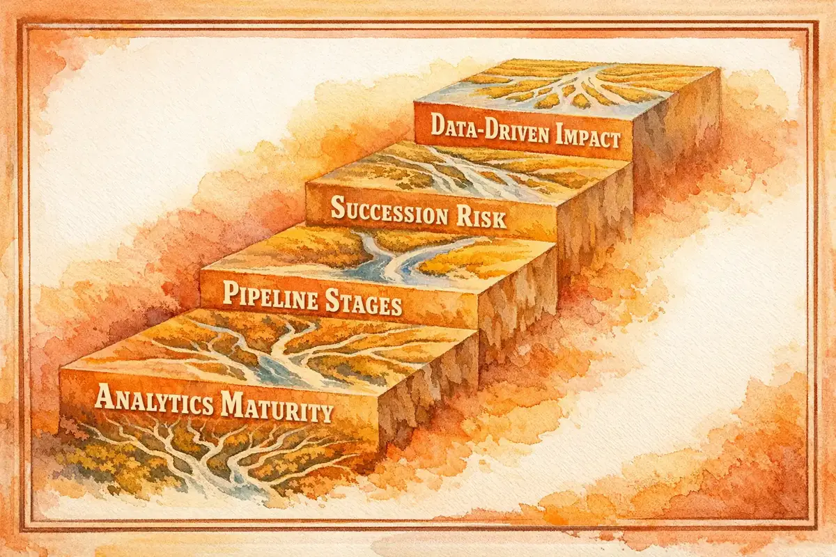 Using Predictive HR Analytics for Leadership Planning 5 A scenario-based infographic illustrating leadership pipeline gaps and succession risks.