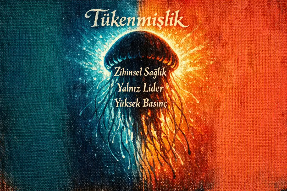 CEO'lar için tükenmişlik ve zihinsel sağlık stratejileri 4 CEO'nun iş yükü ve stresini simgeleyen bir görsel