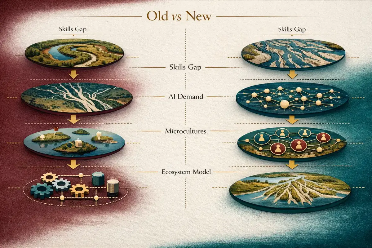 How CHROs Address Global Talent Shortages in Tech 5 A matrix showing the intersection of skills, roles, and microcultures in a tech organization