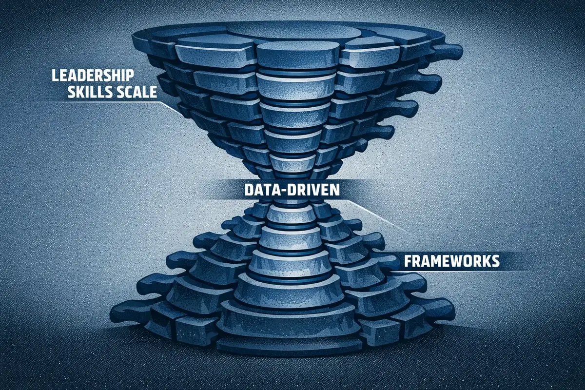 Leadership Development for Chief Marketing Officers 5 A CMO and executive coach in a collaborative session, reviewing a leadership skills assessment framework