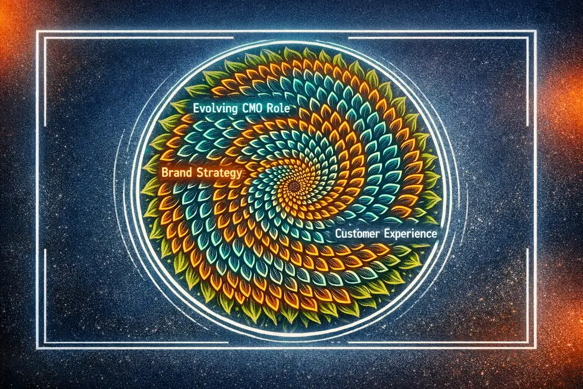 Leadership Development for Chief Marketing Officers 4 A group of senior marketing leaders in a boardroom, discussing digital transformation and data-driven strategy