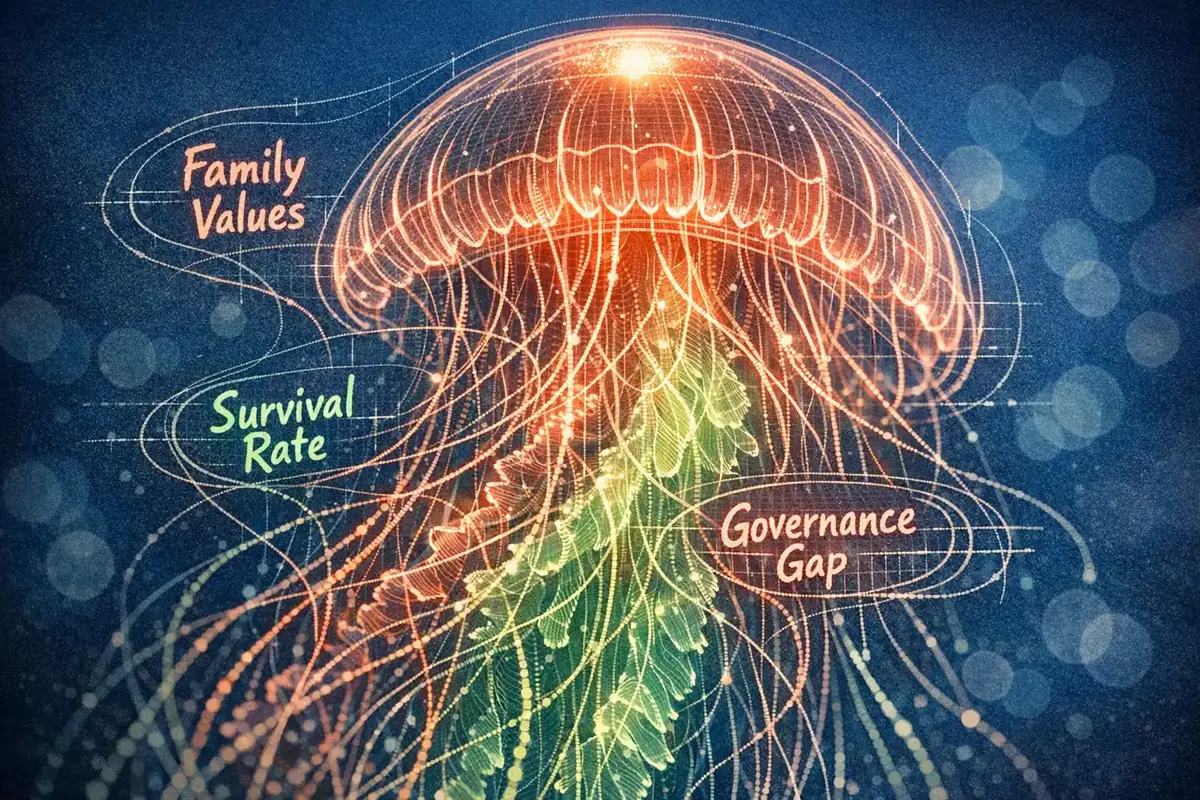 Independent Board Governance in 3rd Generation Family Businesses 4 A visual representation of a family business governance evolution map, showing the transition from founder-led to independent board structures.