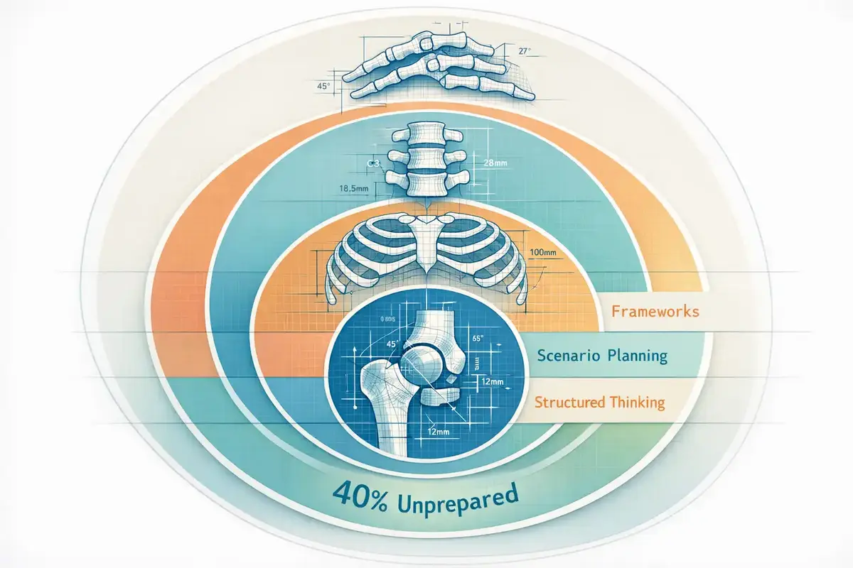 Making Strategic Decisions Under High Uncertainty 5 Diverse leadership team engaged in coaching discussion around a strategy table