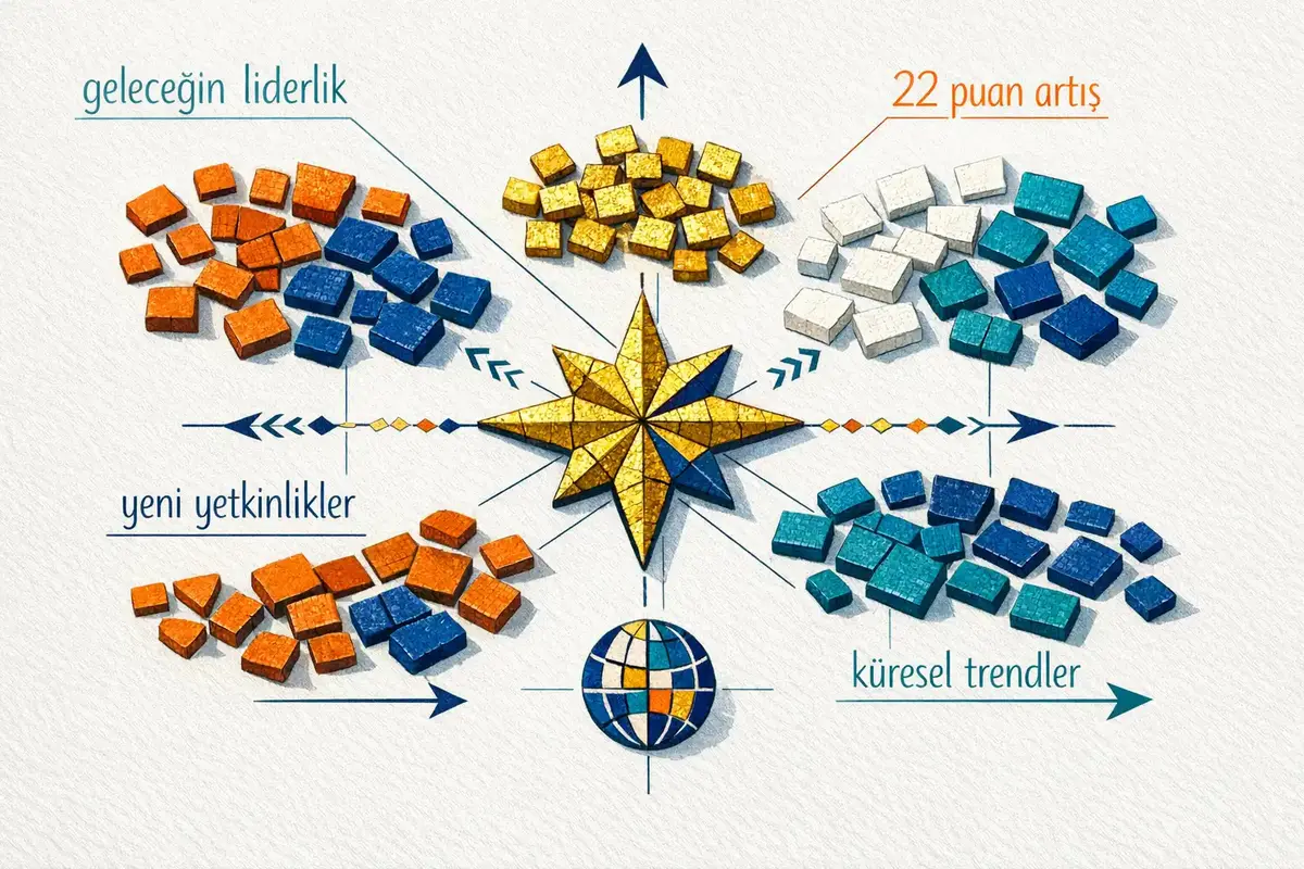 Yeni Nesil ve Geleceğin Liderlik Paradigmaları 5 Kuşaklararası ve dijital takım yönetimini temsil eden bir görsel