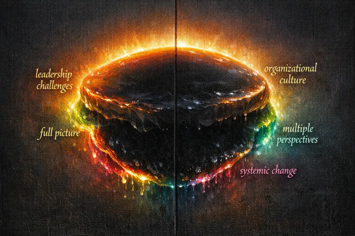 Understanding Ken Wilber's Four Quadrants in Leadership 4 A connected, high-performing team collaborating at a modern workspace