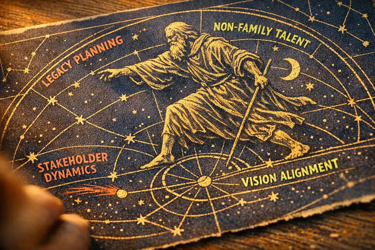 Strategies to Engage Non-Family C-Suite Talent in Legacy Planning 4 Family business leaders and non-family executives collaborating on legacy planning