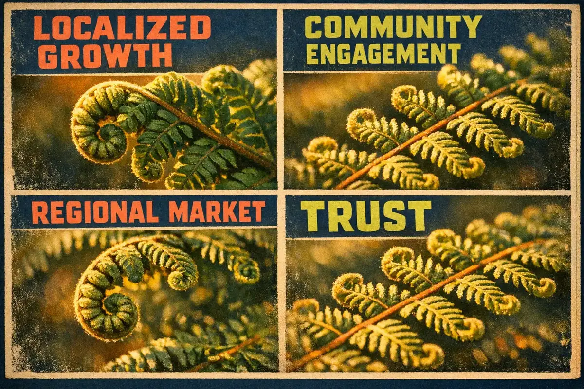Strategies for Local Growth and Community Engagement 4 A group of business leaders collaborating with community partners in a vibrant local setting
