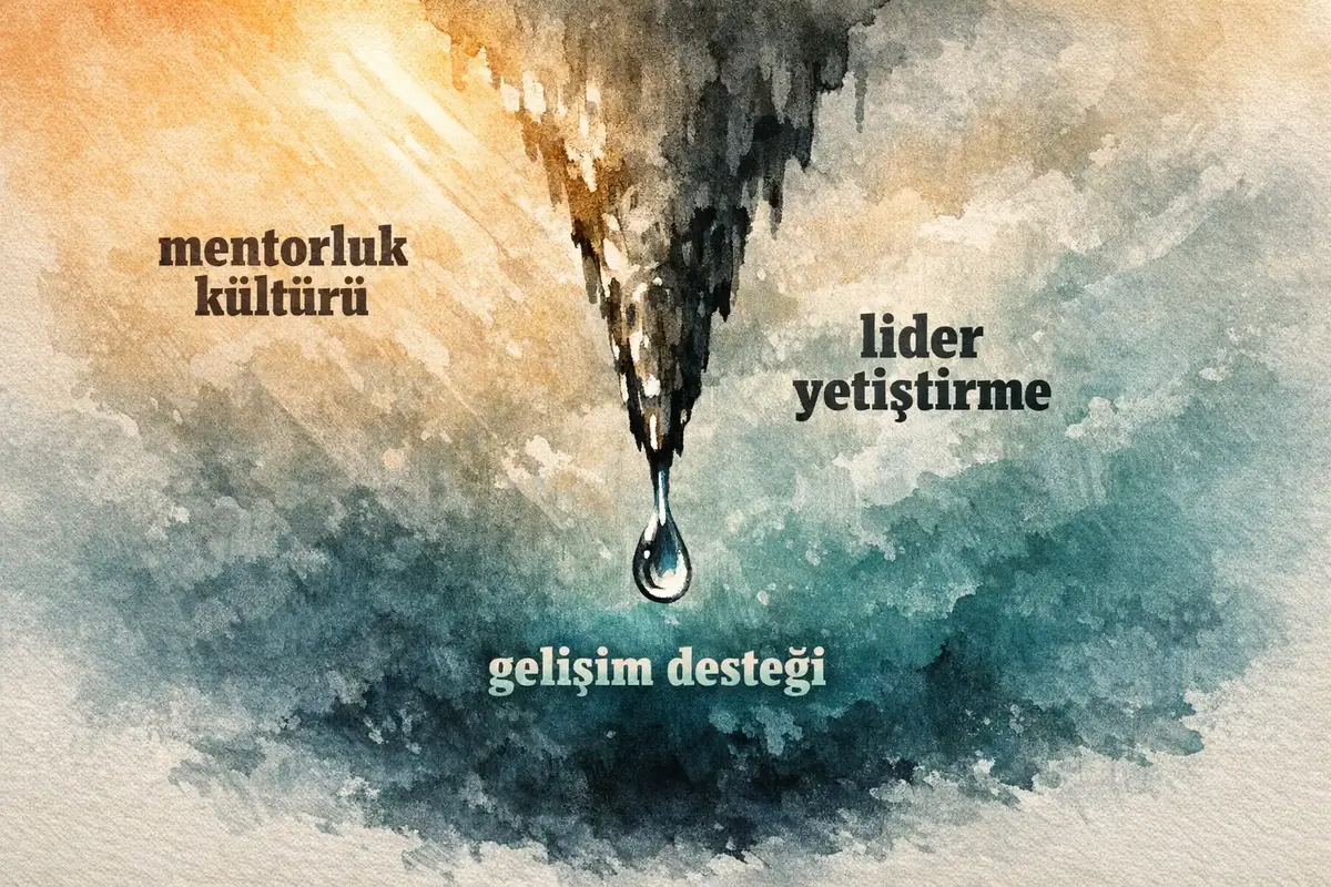 Liderlikte Mentorluk ve Gelişim Kültürü 4 Mentorluk ve gelişim kültürünü simgeleyen bir lider ve ekip görseli