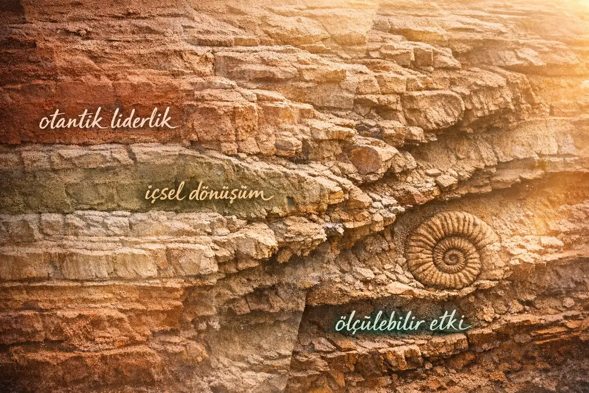 Liderlik Gölgesiyle Çalışma ve Otantik Liderlik 6 Otantik liderliğin ve gölgeyle çalışmanın birleşimini simgeleyen bir görsel