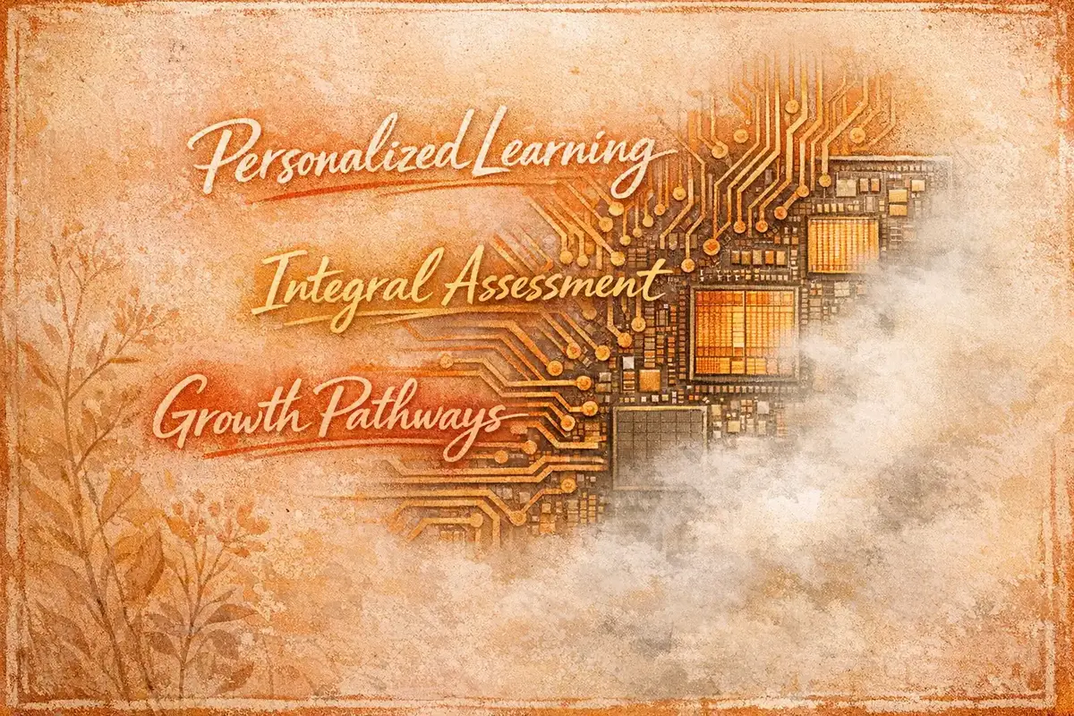 How AI Personalizes Learning Journeys for Development 4 A visual representation of AI mapping integral assessments to personalized learning journeys