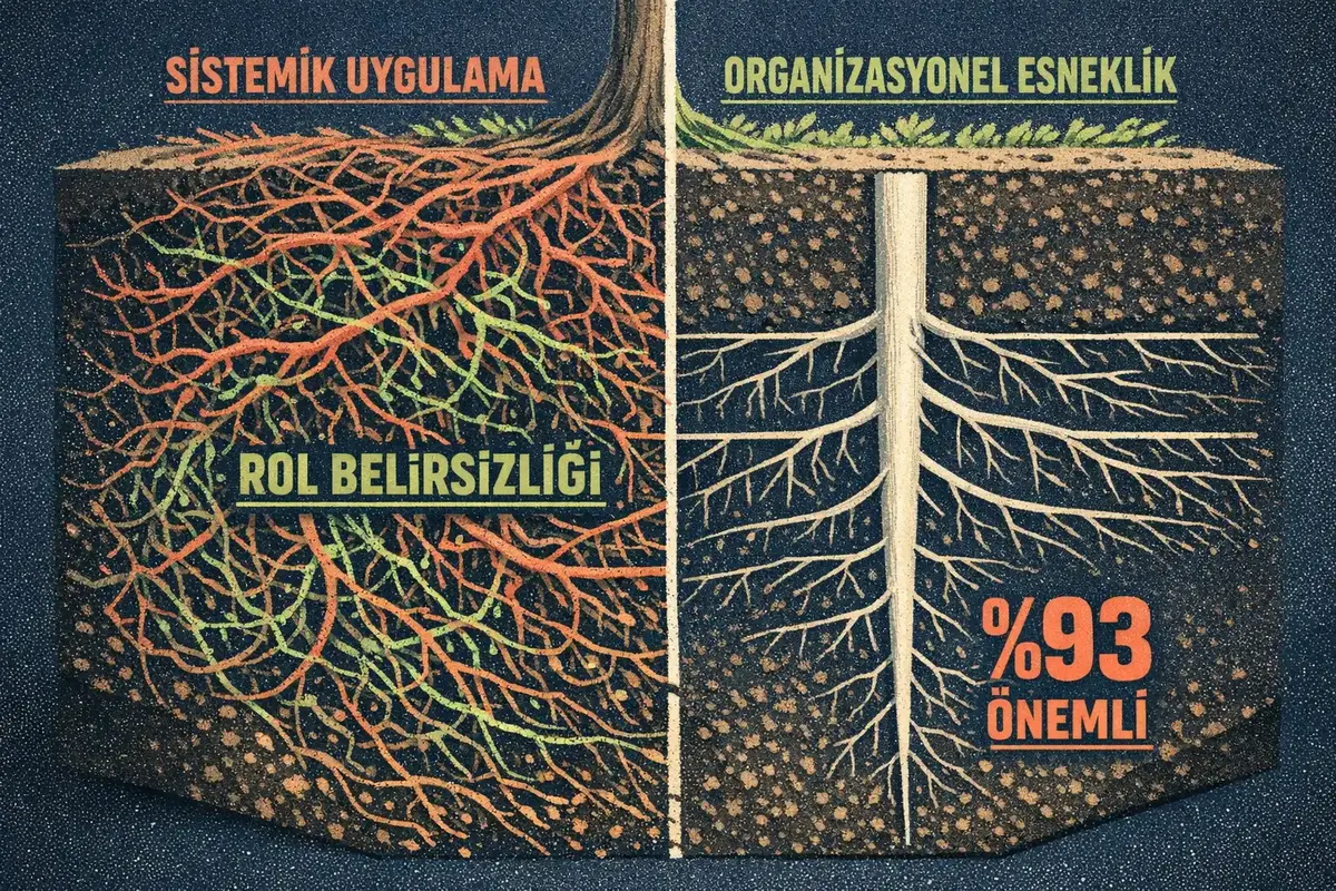 Integral Liderlik İlkelerinin Kurumsal Yapılara Entegrasyonu 5 Sistemik dönüşüm ve teknoloji entegrasyonunu simgeleyen görsel