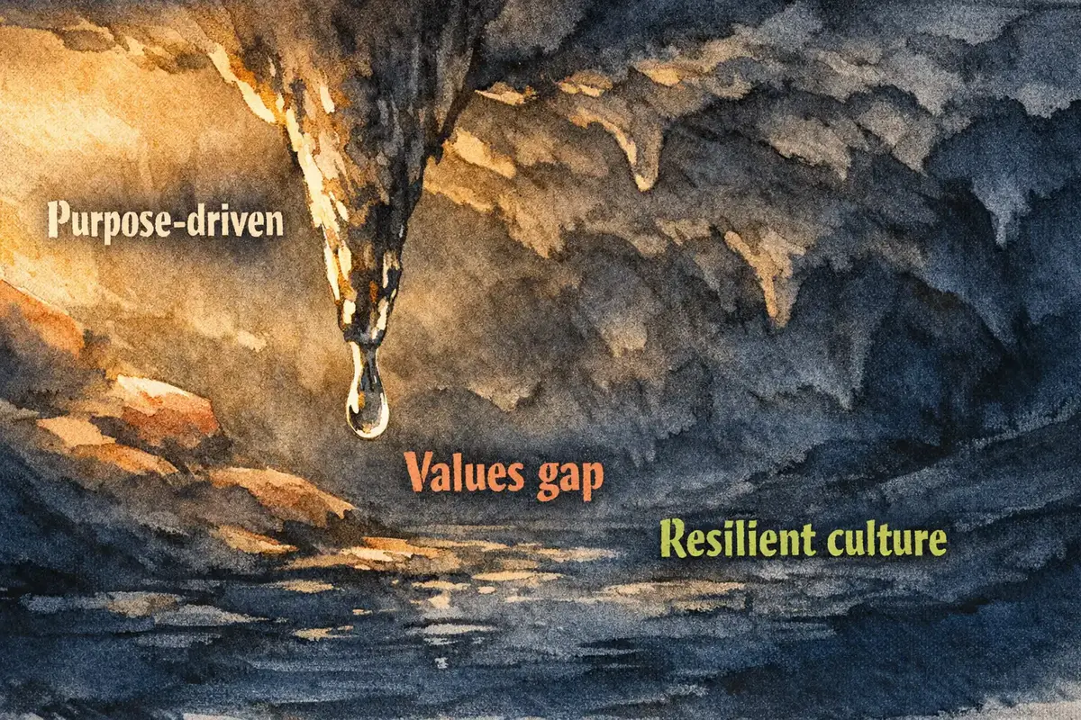Purpose-Driven Leadership & Values Integration 4 A visual representation of the values authenticity gap in organizations