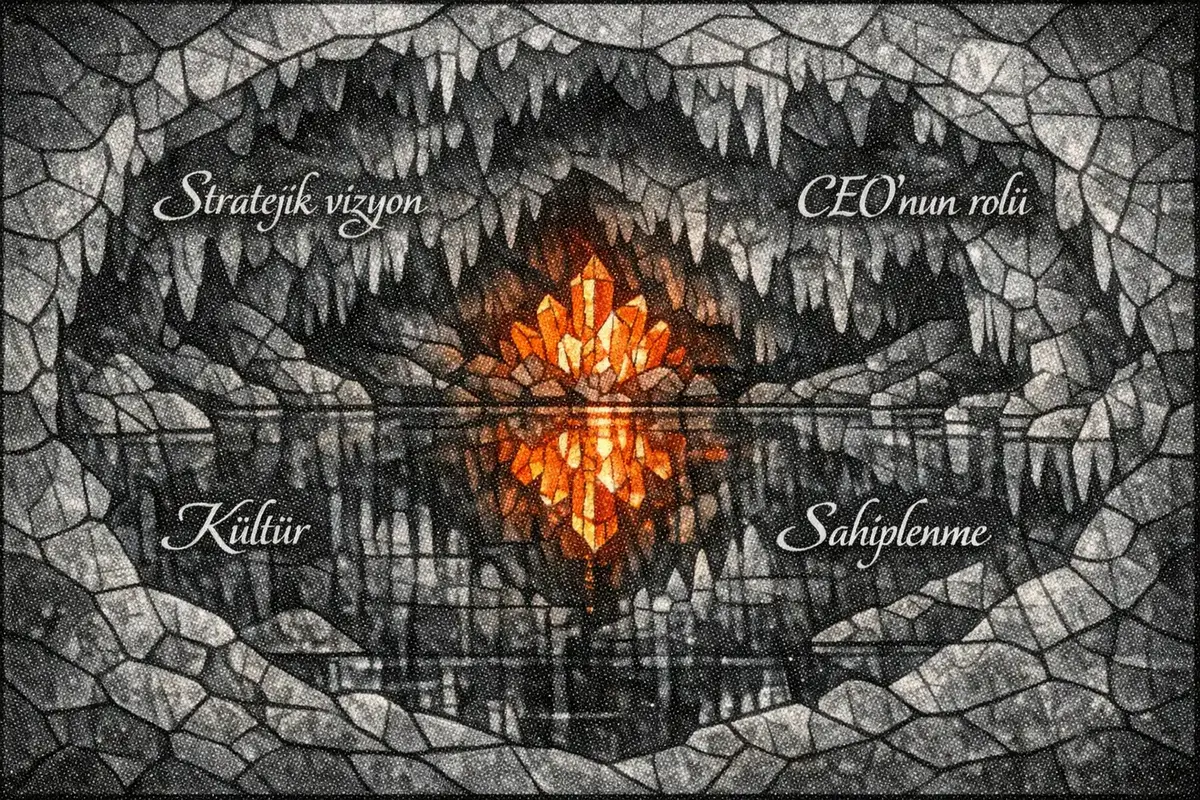 CEO'lar İçin Stratejik Vizyonu Etkili Yayma Yöntemleri 4 Stratejik vizyonun organizasyona yayılımı sürecini gösteren bir iş akışı diyagramı